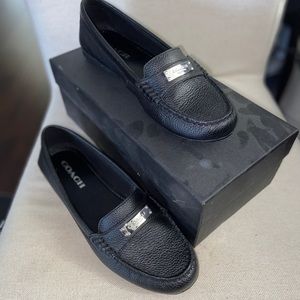 Coach Fredrica Pebbled Leather Loafers Flats